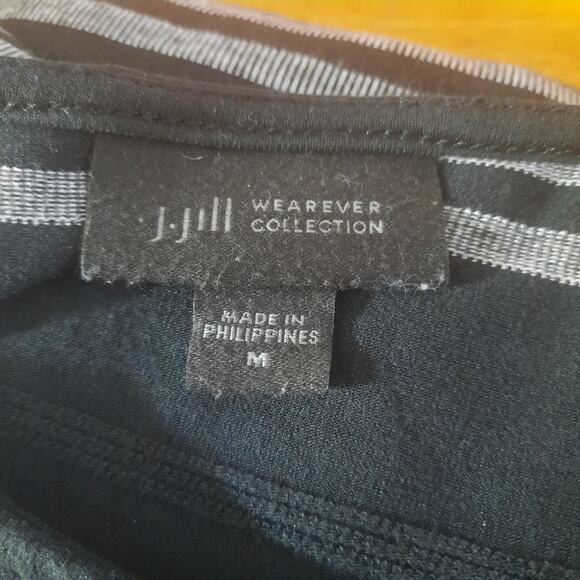 J. Jill Womens Fit on The Go Swing Dress A Line Silhouette Navy Stripe Size M - Picture 3 of 6